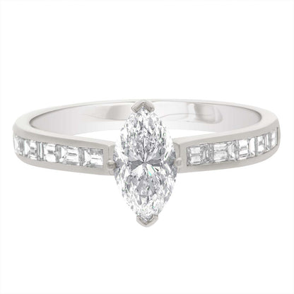 Marquise Diamond Ring made with Platinum