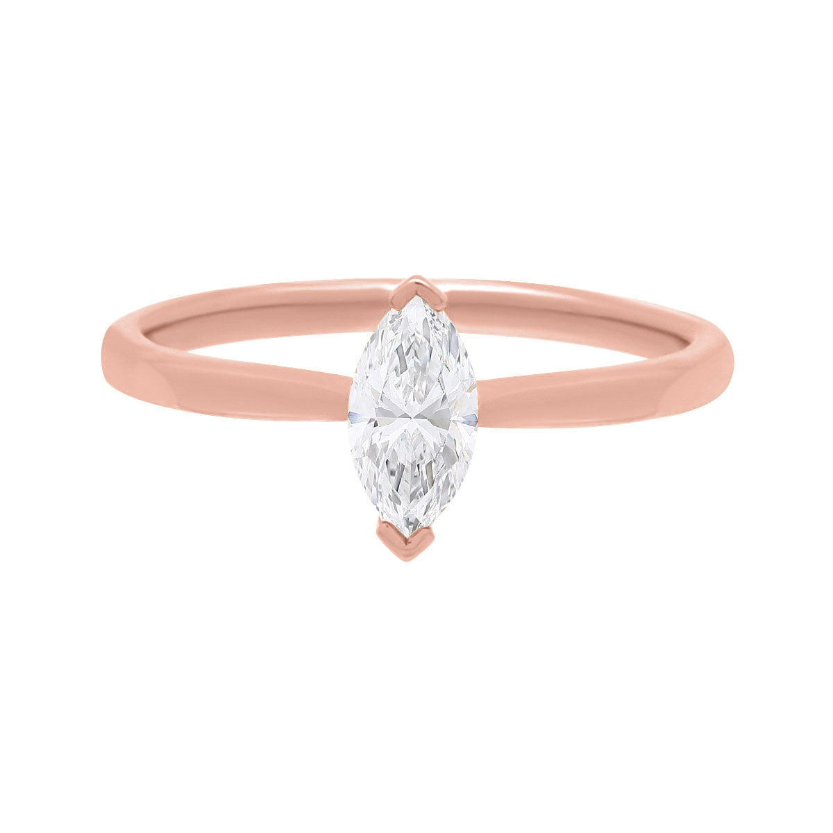 Marquise Shape diamond engagement ring in rose gold