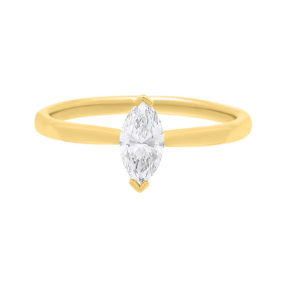 Marquise Shape diamond engagement ring in yellow gold