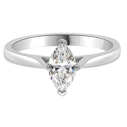 Marquise Solitaire Engagement Ring made from white gold