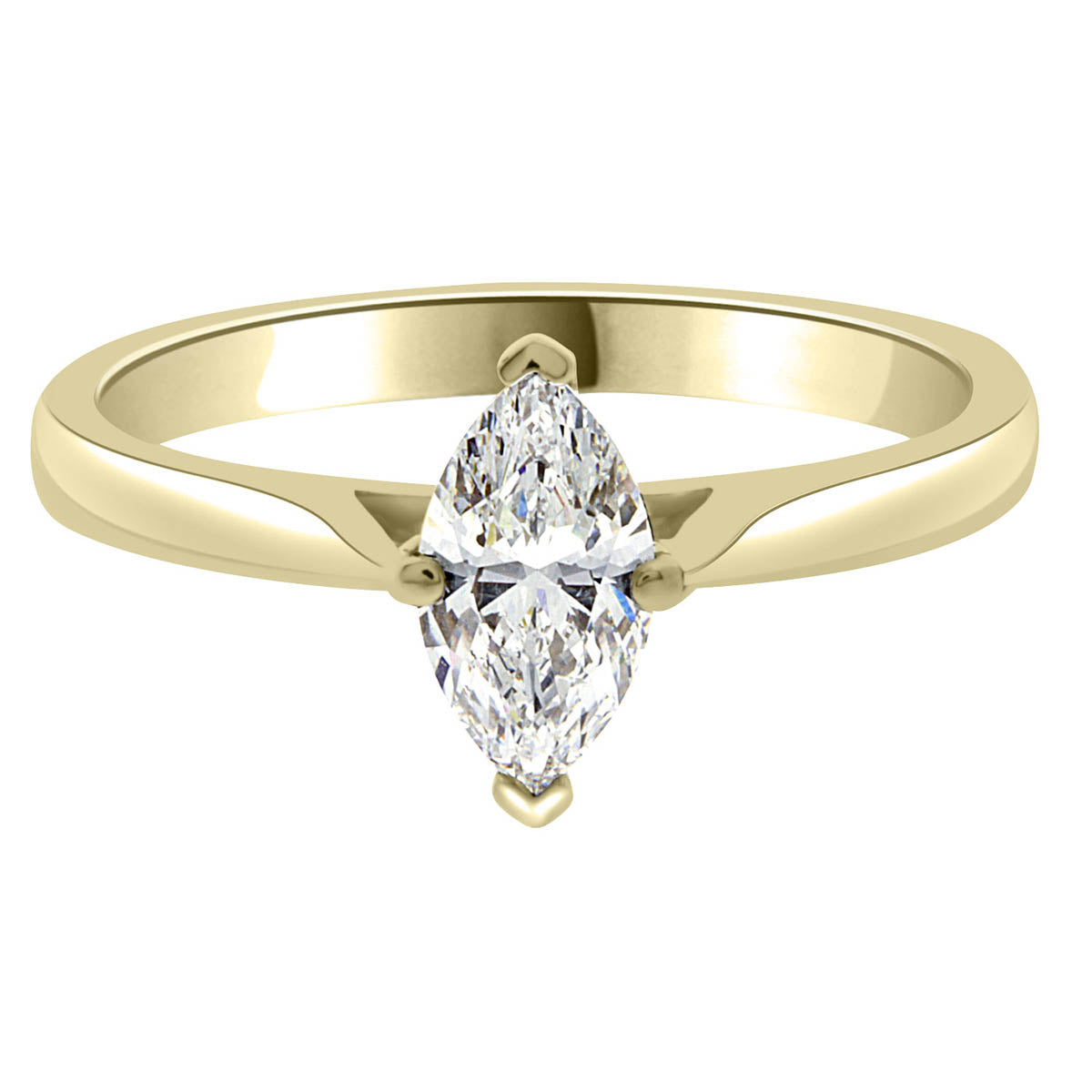 Marquise Solitaire Engagement Ring made from yellow gold