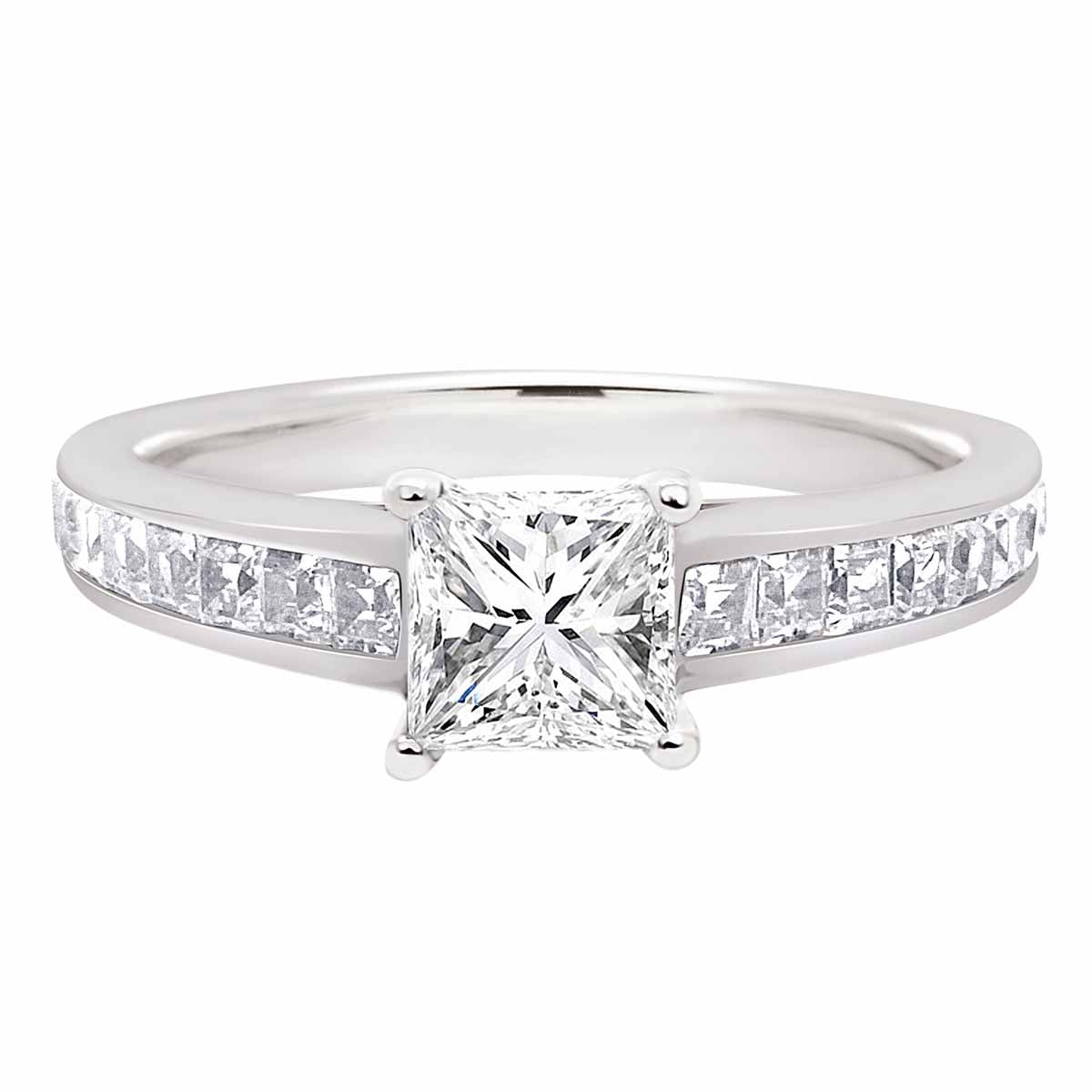 Princess Shape Diamond Ring made from white gold