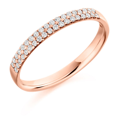 Micro Claw Set Diamond Eternity Ring In Rose Gold
