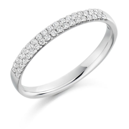 Micro Claw Set Diamond Eternity Ring In White Gold