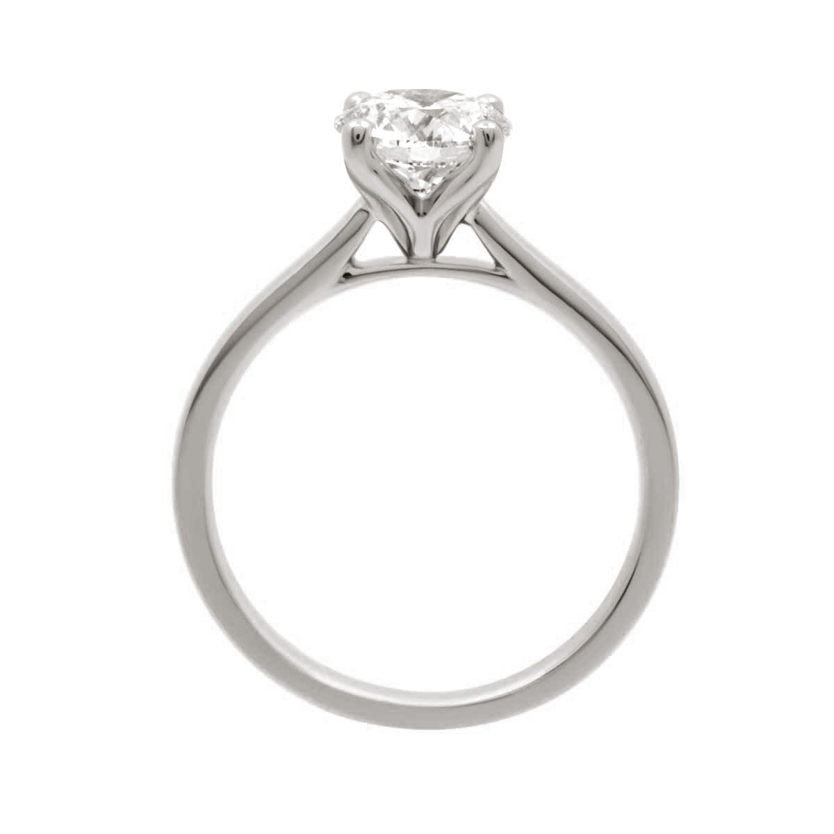 Tulip Setting Oval Solitaire in white gold standing upright