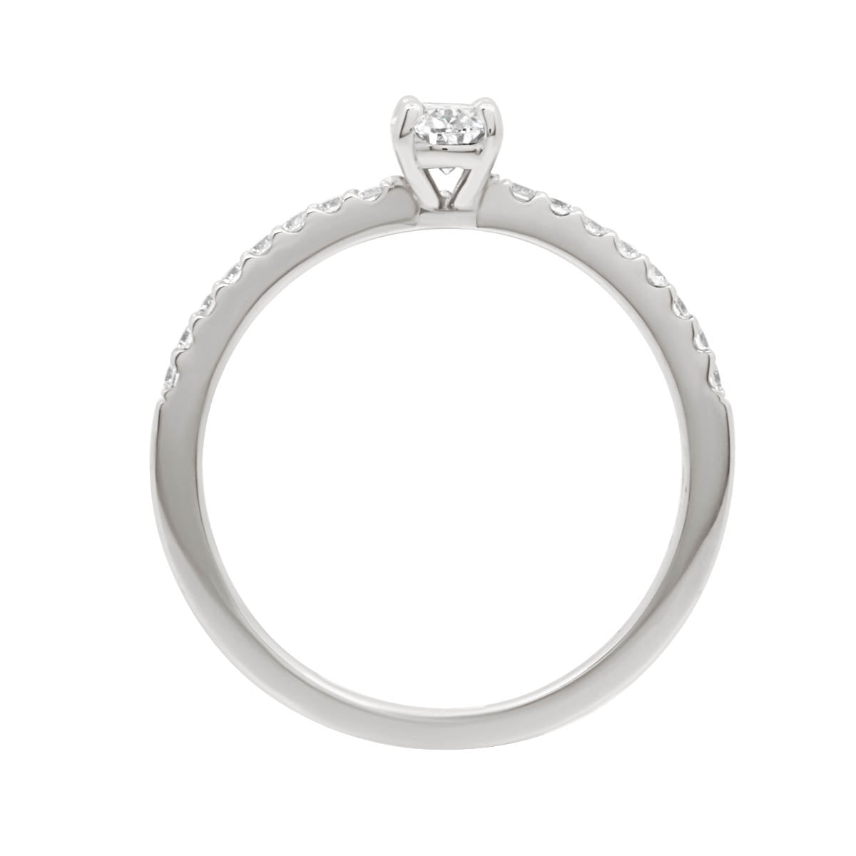 Oval Cut Diamond Engagement Ring with Platinum Scallop Set Band - 'Gail'