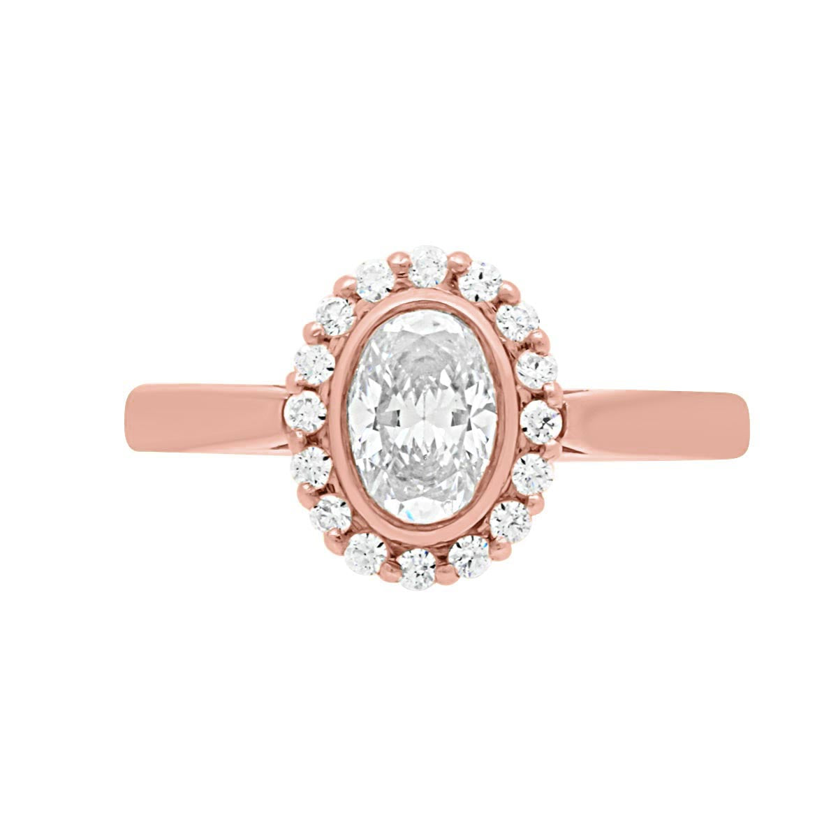  Oval Halo Diamond Ring in rose gold