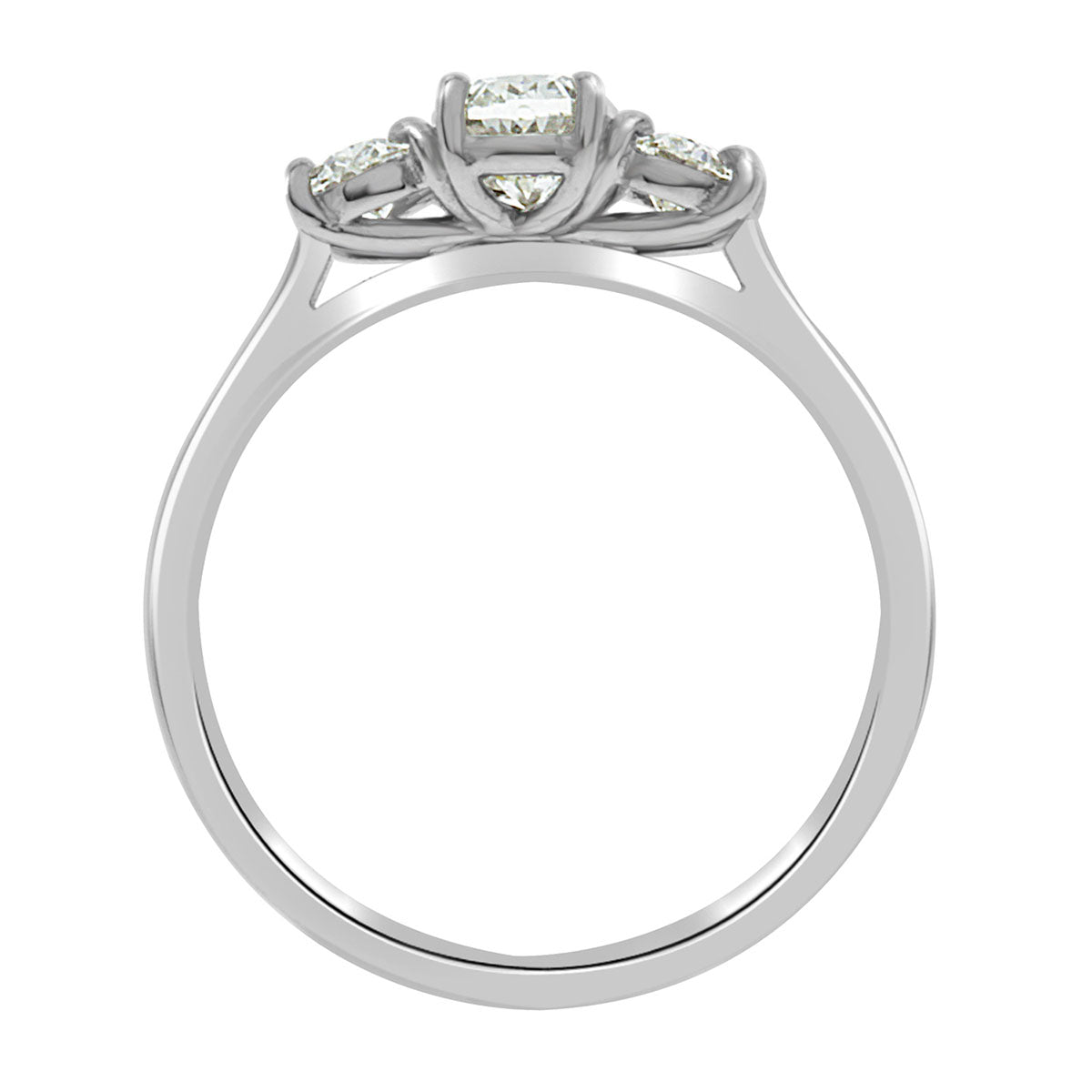 Oval Cut Diamond Three Stone Engagement Ring with Platinum Band - 'Lucy'