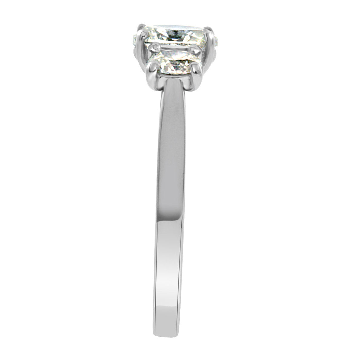 Oval Cut Diamond Three Stone Engagement Ring with Platinum Band - 'Lucy'