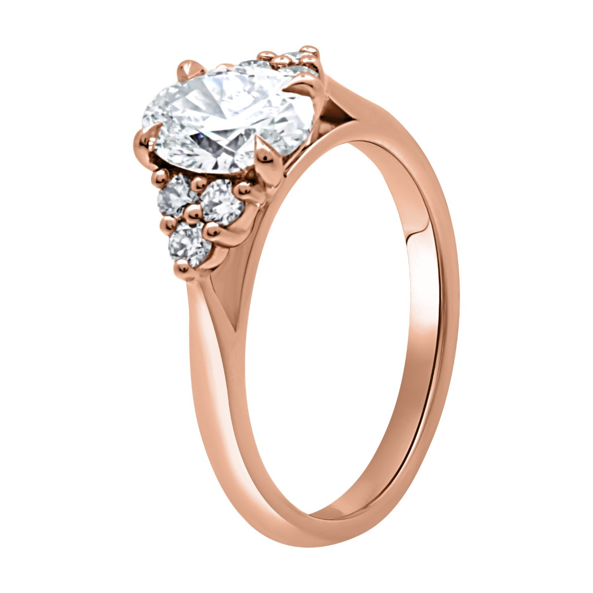 Oval Diamond Handmade Engagement Ring - Anabell Oval in angled view on a white background