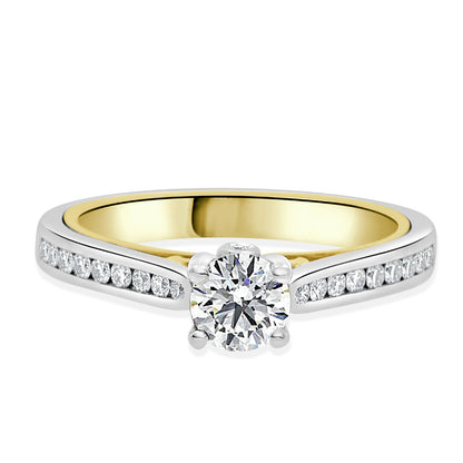 Two Tone Engagement Ring IN WHITE AND YELLOW GOLD