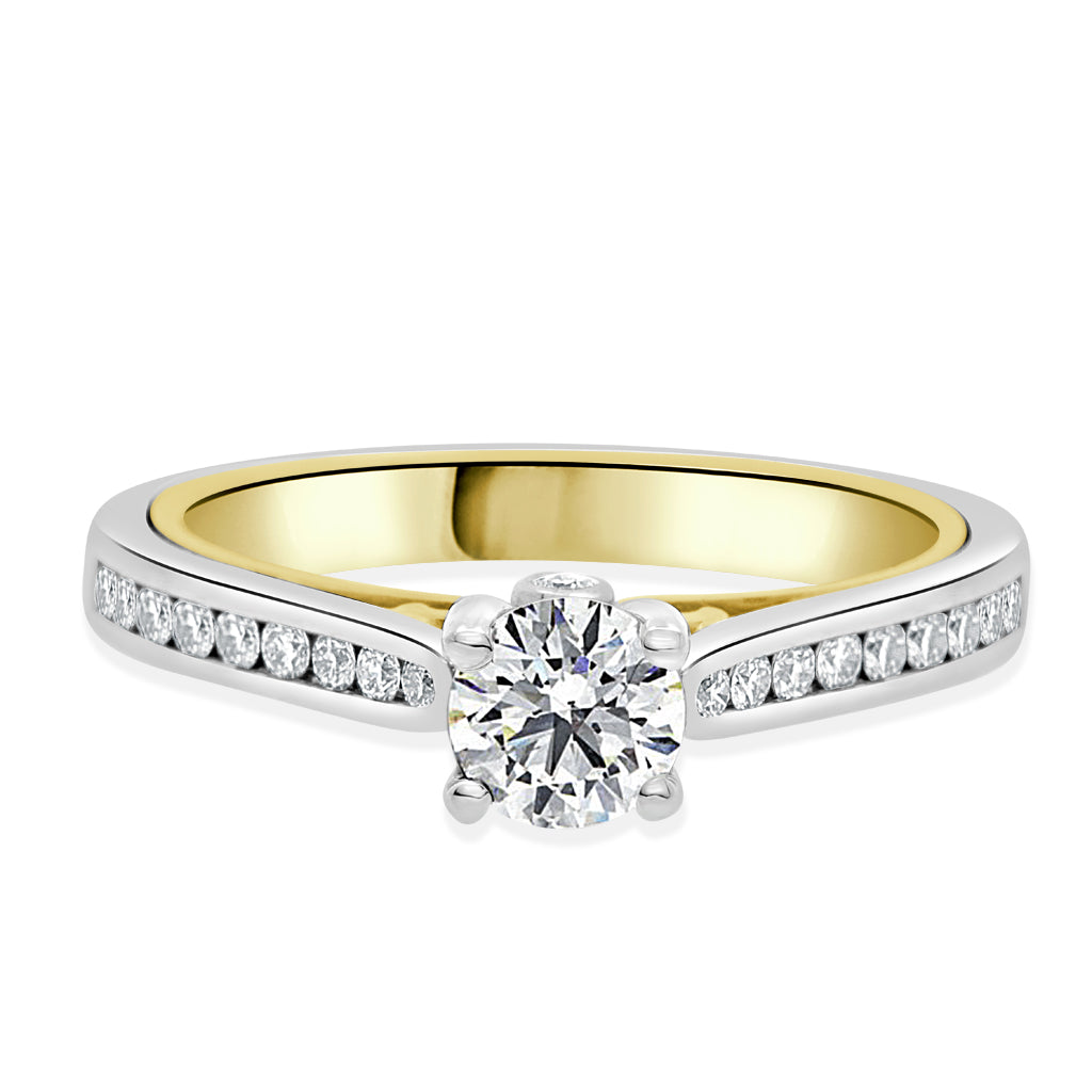 Two Tone Engagement Ring IN WHITE AND YELLOW GOLD