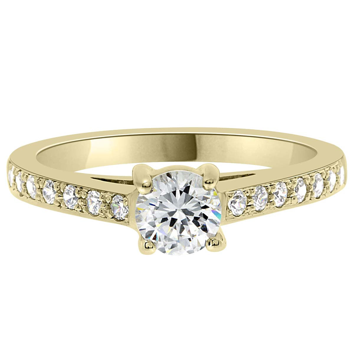 Pavé Diamond Ring manufactured in yellow gold 