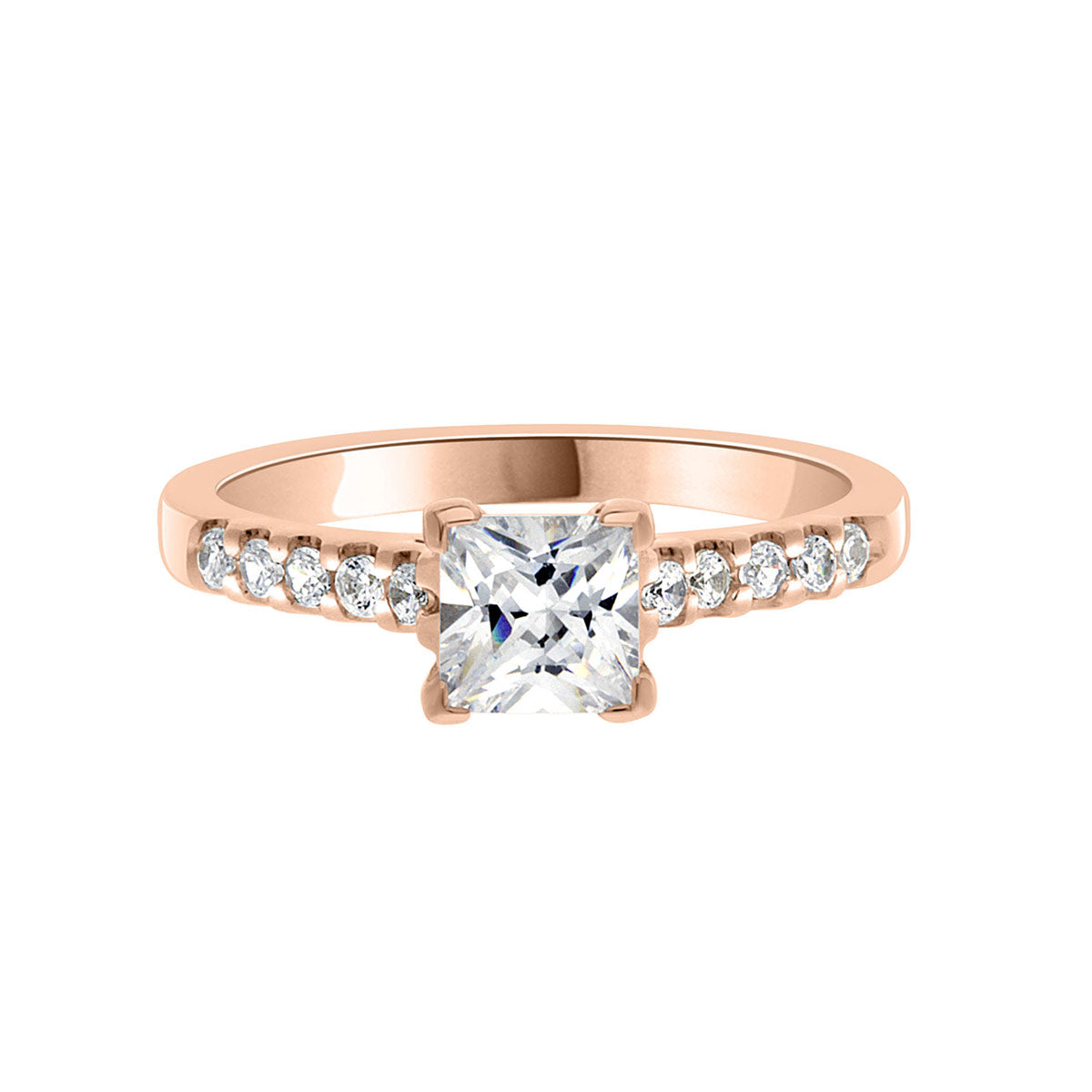 Princess Shape Engagement Ring IN ROSE GOLD