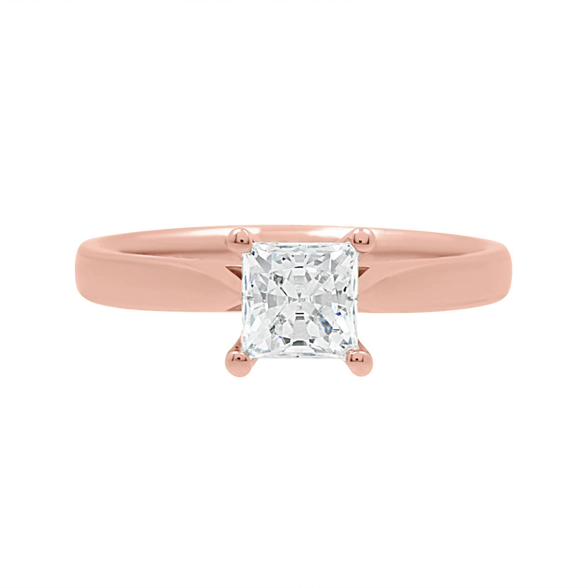 Princess Cut Diamond Ring in rose gold