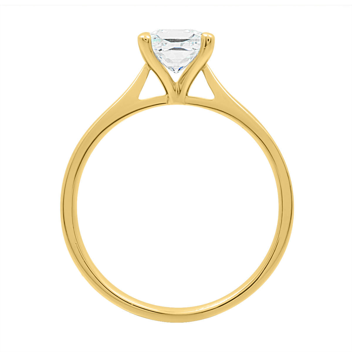 Princess Cut Diamond Engagement Ring with Yellow Gold Set Band - 'Samantha'