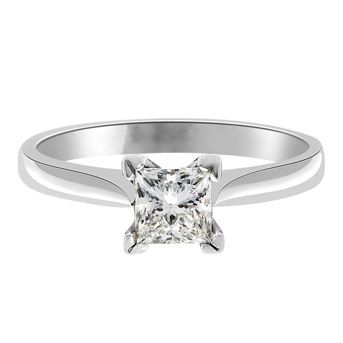 Princess Cut Solitaire  engagement ring in white gold