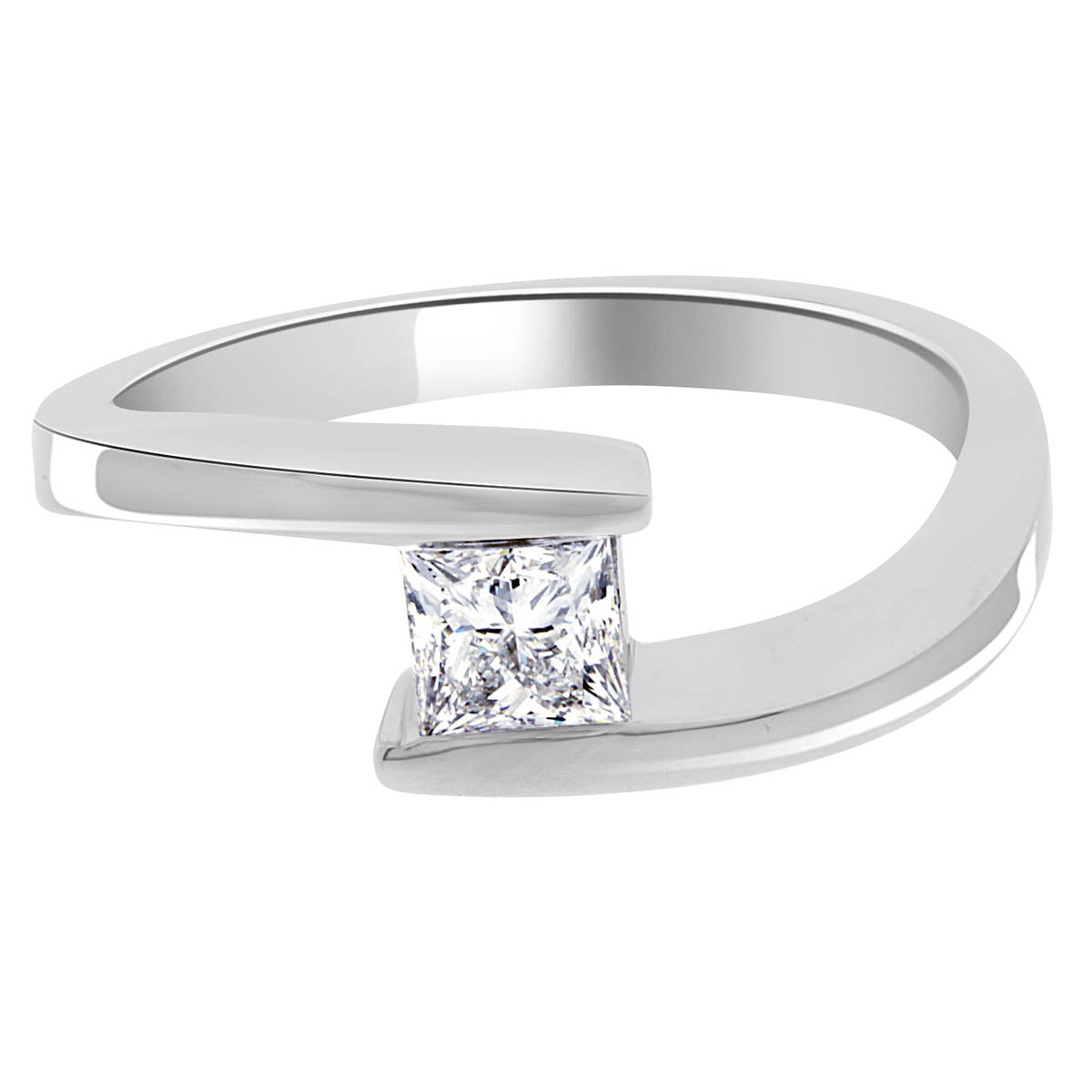 Princess Cut Diamond Engagement Ring with Platinum Offset Band - 'Nessa'