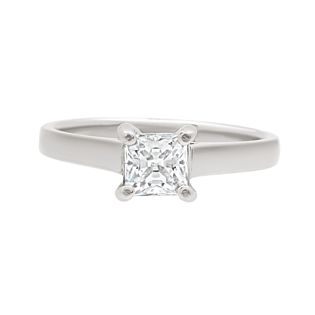 Princess cut engagement ring in platinum