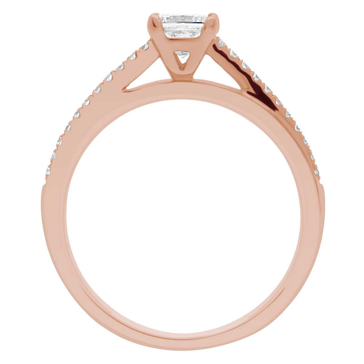 Promise Ring Style made from rose gold and standing upright