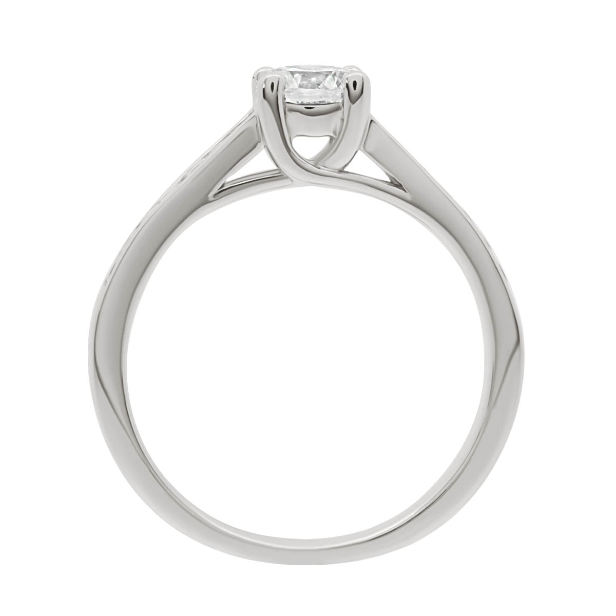 Round Cut Diamond Engagement Ring with Platinum Diamond Channel Set Band - 'Avril'