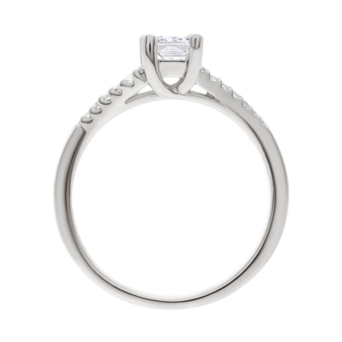 Radiant Cut Diamond Engagement Ring with Platinum Scallop Set Split Band - 'Layla'