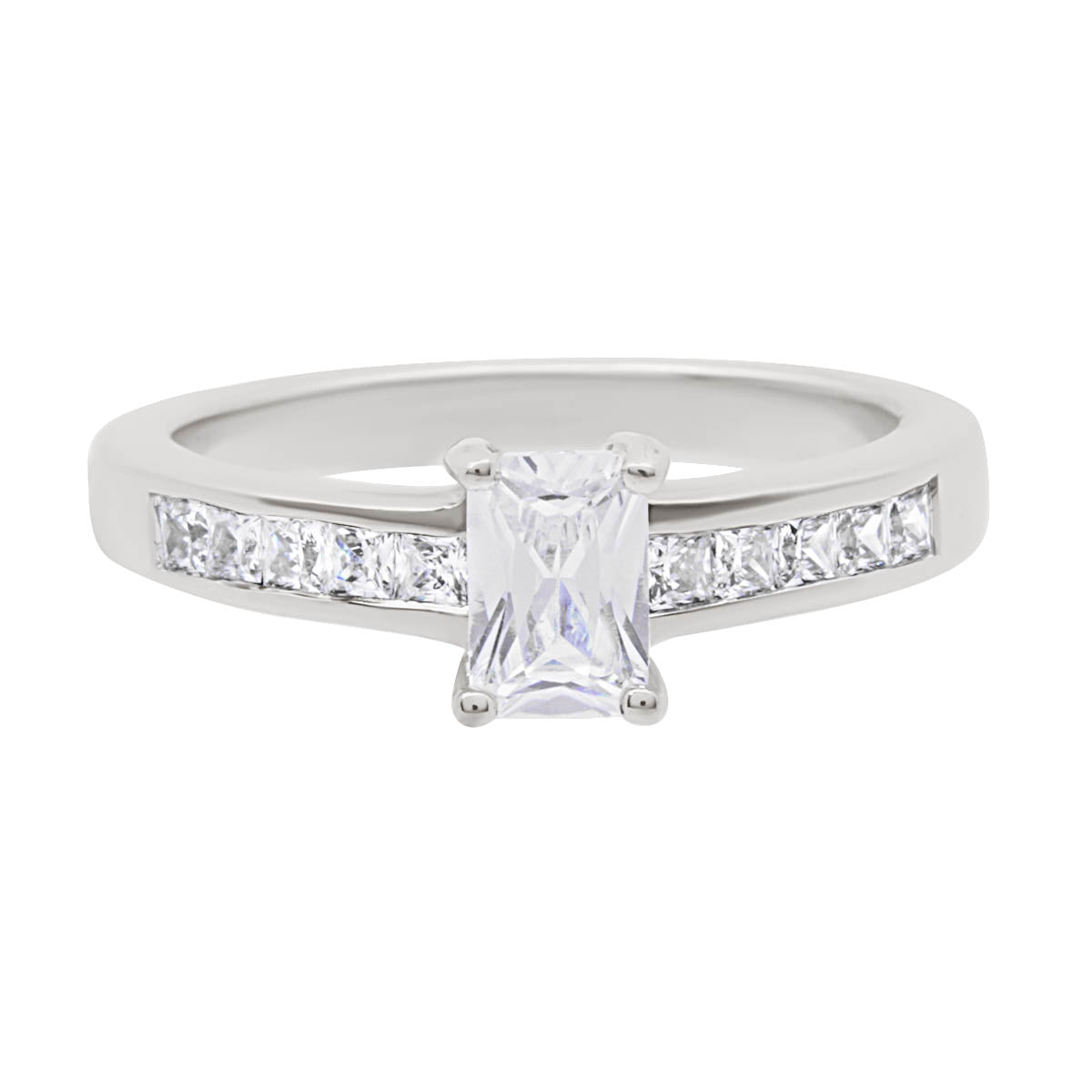 Radiant Cut Diamond Engagement Ring with Platinum Set Split Band - 'Ferda'