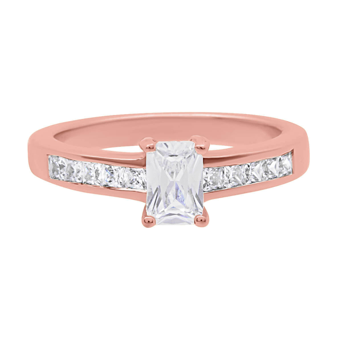 Radiant Cut Engagement Ring in rose gold