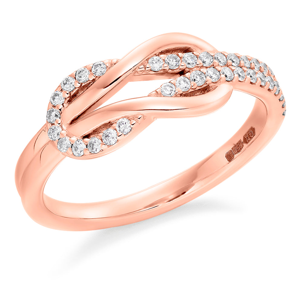 Reef Knot Ring in rose gold