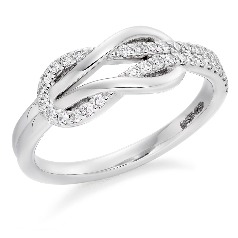Reef Knot Ring  in white gold