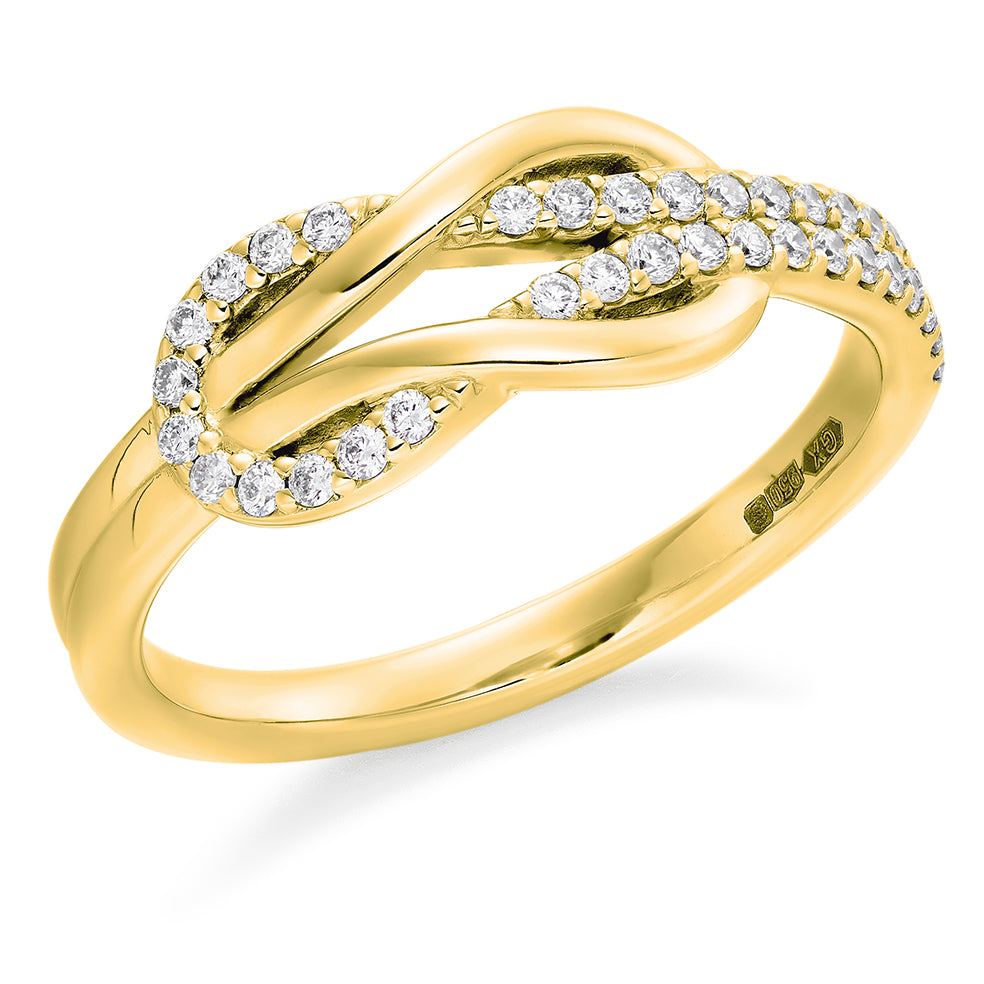 Reef Knot Ring  in yellow gold