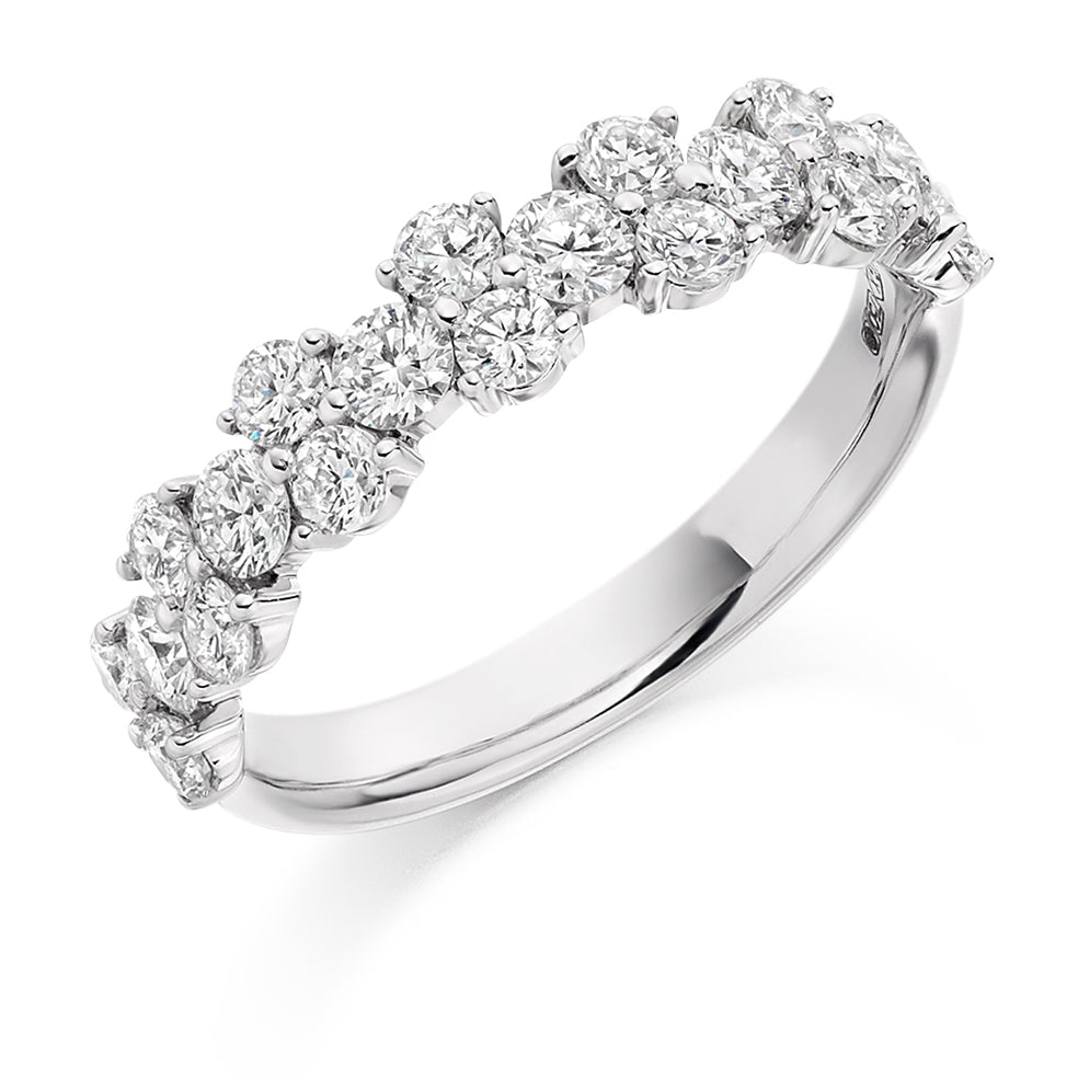 Right Hand Eternity Ring 1.2 ct in White Gold