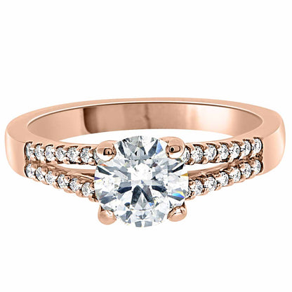 Round Diamond With Split Band made from rose gold
