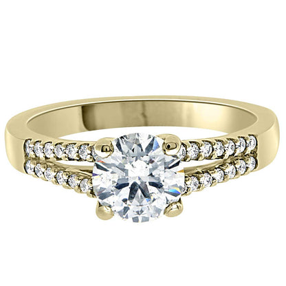 Round Diamond With Split Band made from yellow gold