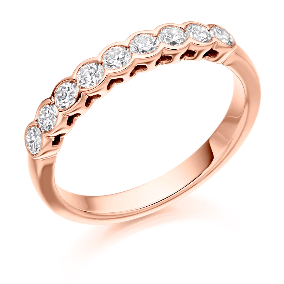 Rubover Set Eternity Ring 0.5 ct in rose gold