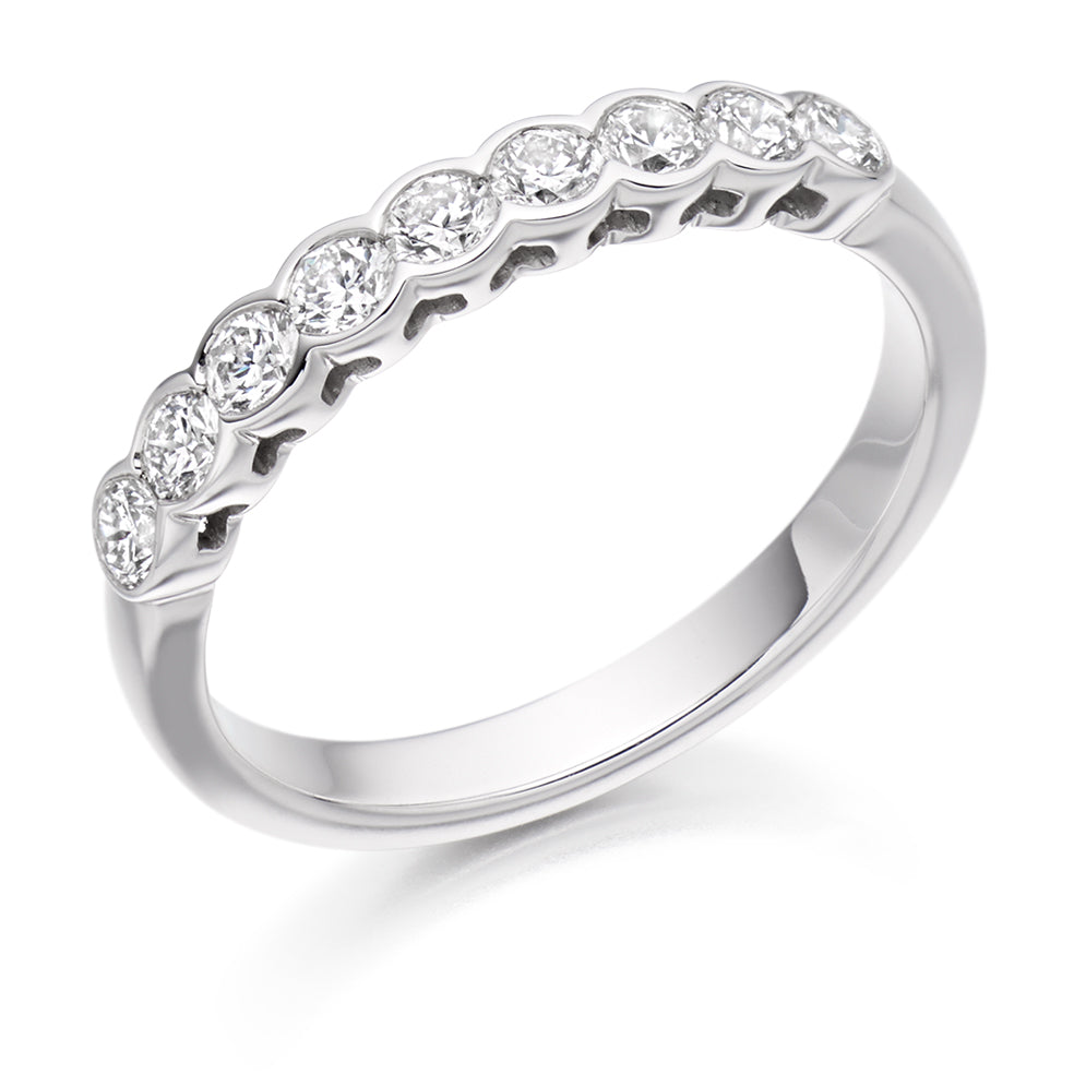 Rubover Set Eternity Ring 0.5 ct in platinum950
