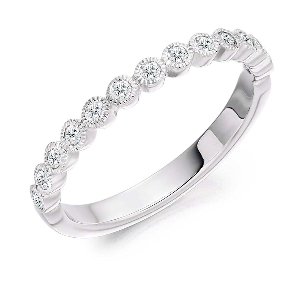 Rubover Style Eternity Ring With A Milgrain Edge 0.25 ct In white Gold