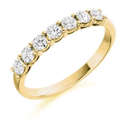 Shared Claw Eternity Ring IN Yellow Gold