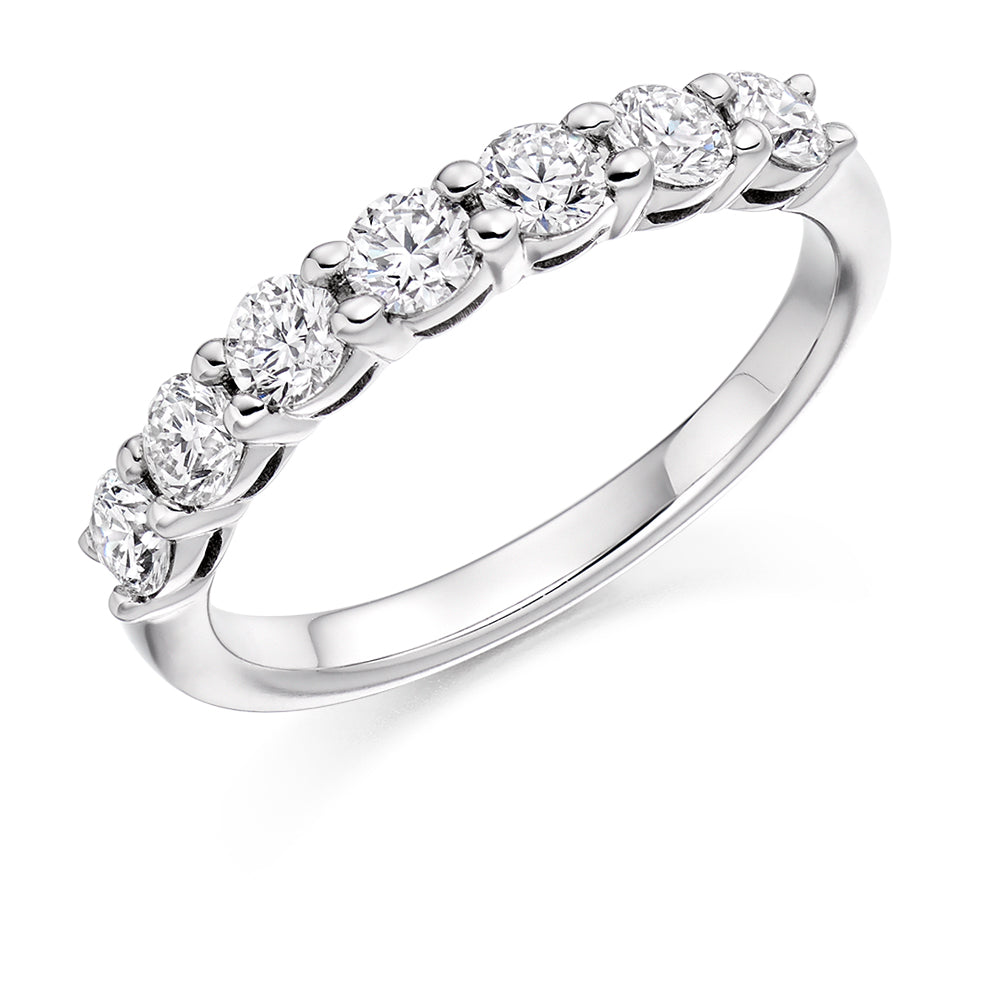 Shared Claw Round Diamond Eternity Ring In Platinum