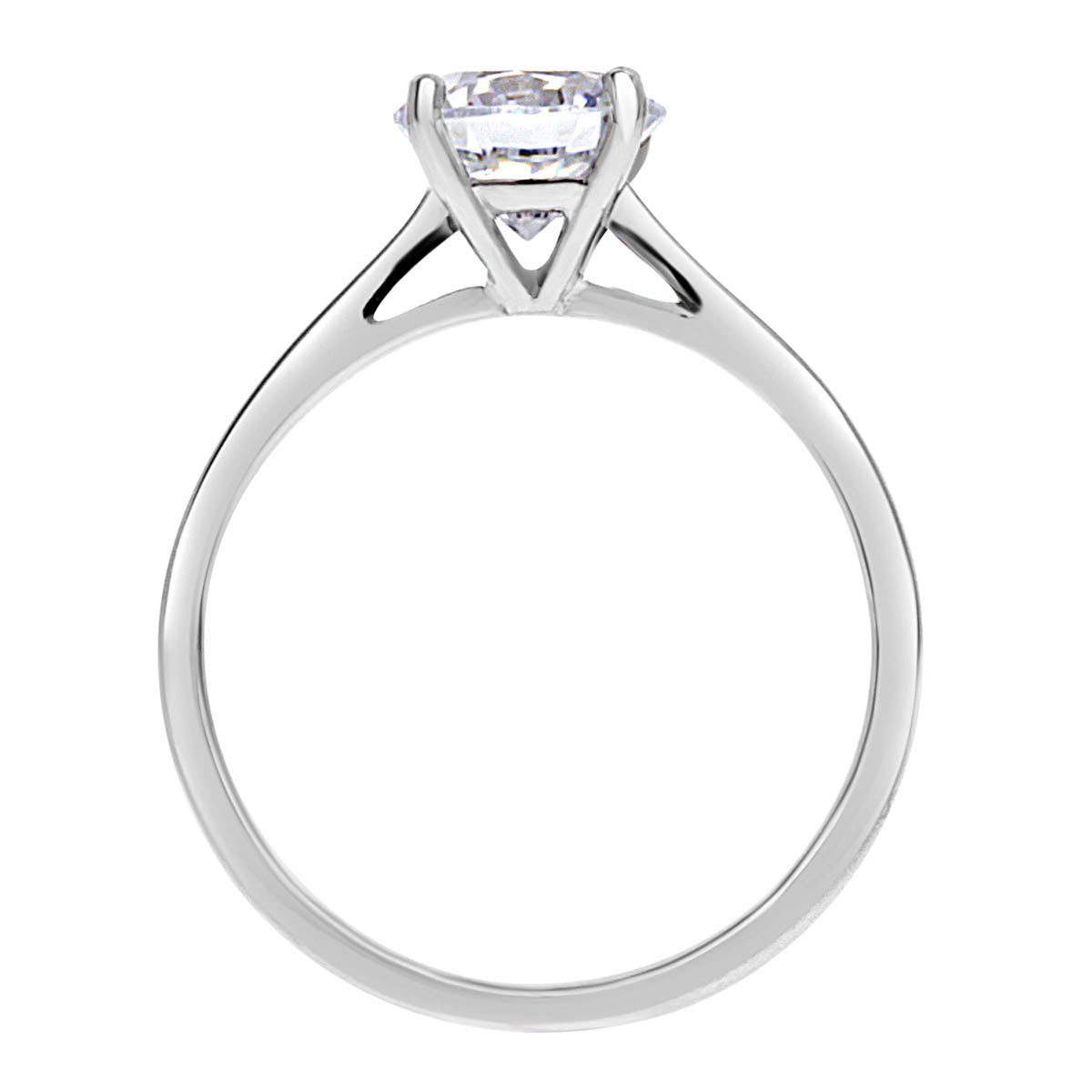 Round Cut Diamond Solitaire Engagement Ring with Platinum Band - 'Zoe'