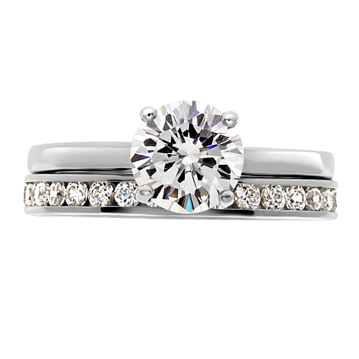 Round Cut Diamond Solitaire Engagement Ring with Platinum Band - 'Zoe'