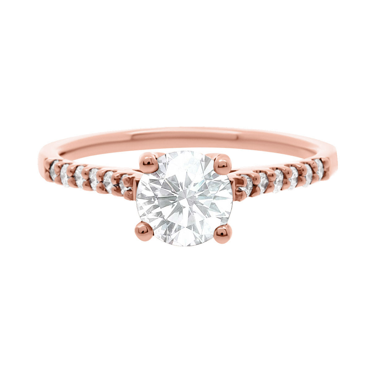 Solitaire With Diamond Shoulders ENGAGEMENT RING IN ROSE GOLD