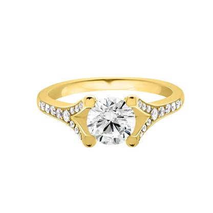 Split Shank Engagement Ring IN YELLOW GOLD