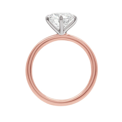 Talon Claw Solitaire in rose and white gold standing upright