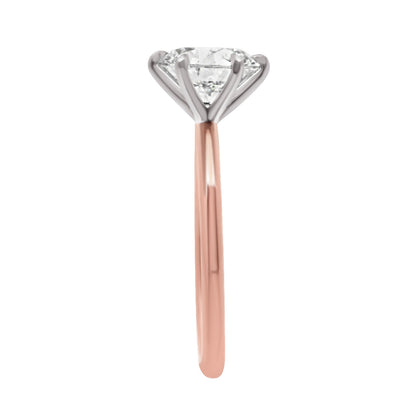 Talon Claw Solitaire in rose gold with white gold head