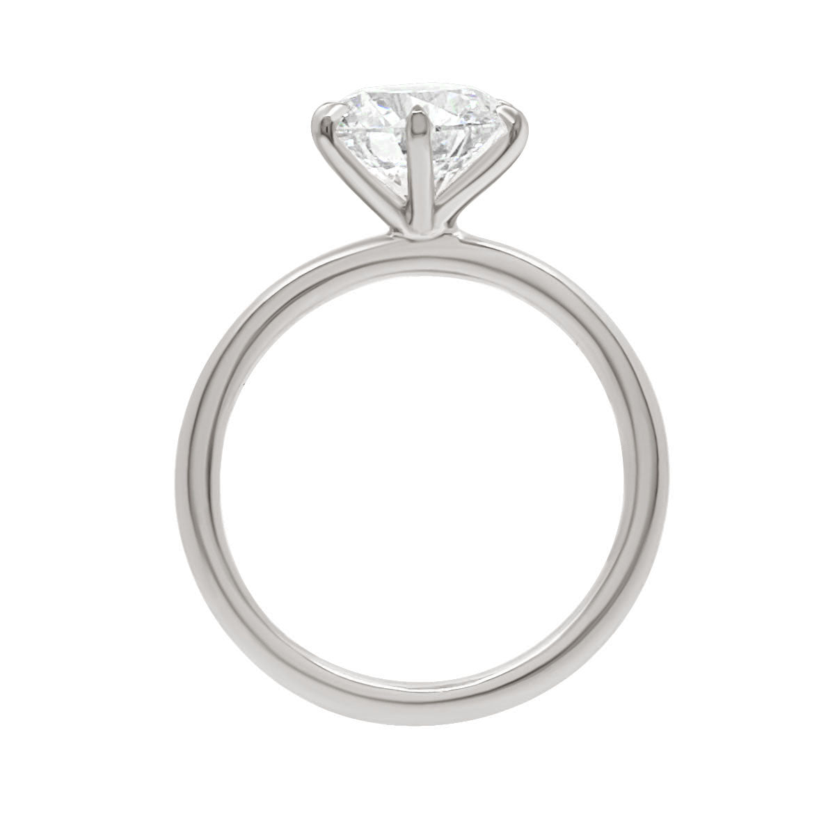 Talon Claw Solitaire ring in white gold standing upright