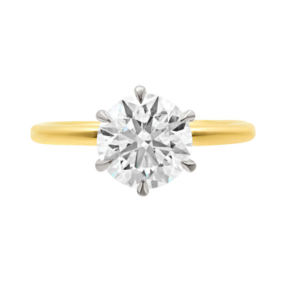 Talon Claw Solitaire ring in yellow gold with white gold head