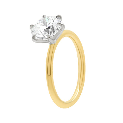 Talon Claw Solitaire ring in 18kt white and yellow gold