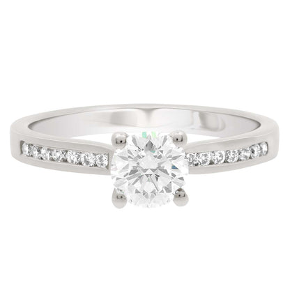 Channel Set Solitaire Ring made from platinum