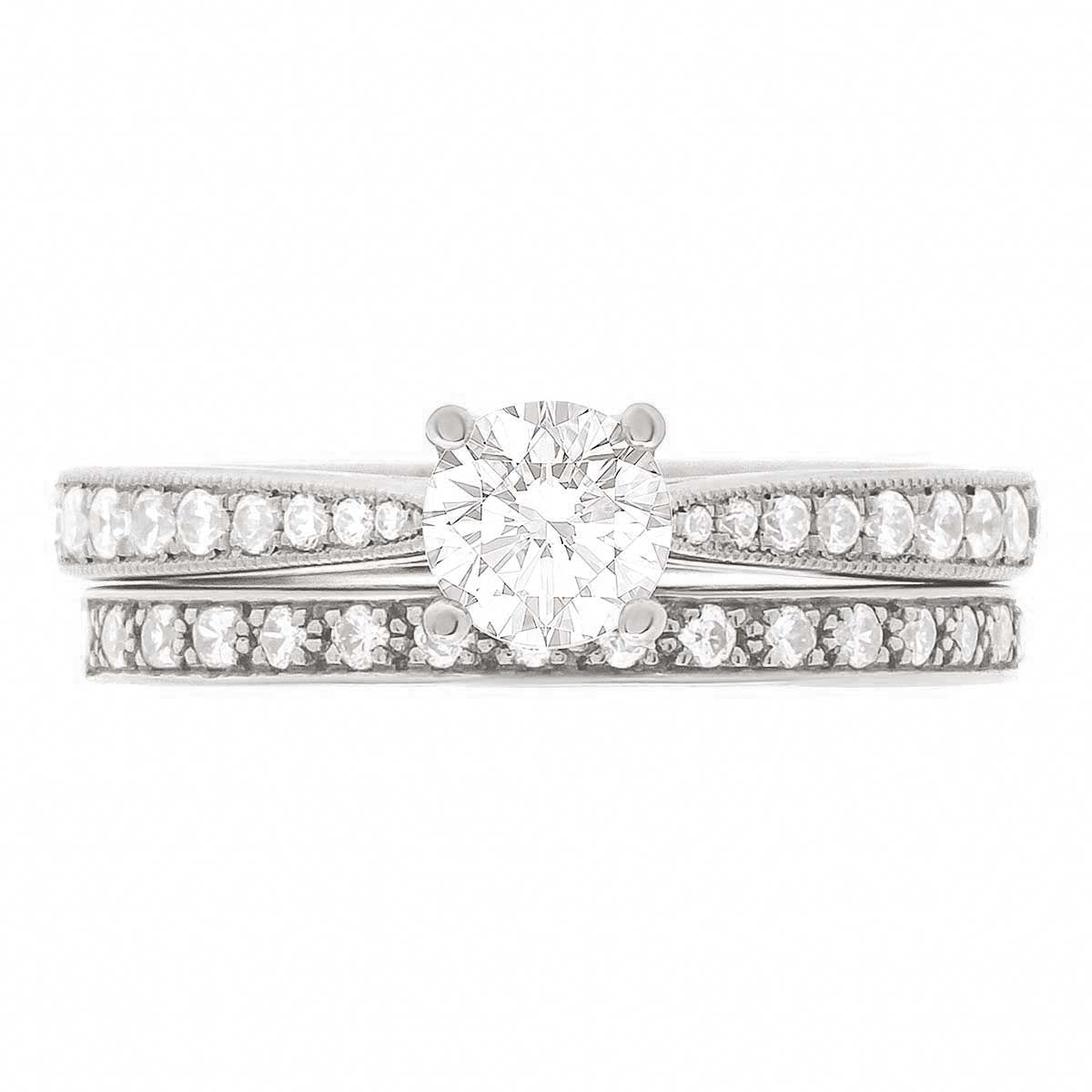 Solitaire With Tapered Diamond Band - &